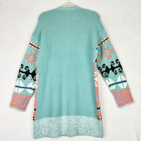 Sundance Faya Fair Isle Sweater Coat Longline Size Small Nordic - Picture 3 of 9